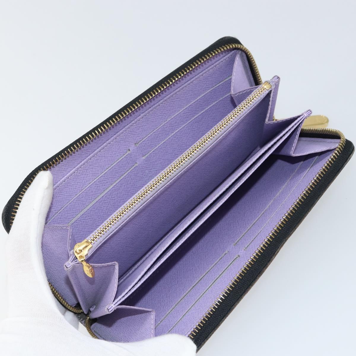 LOUIS VUITTON Monogram Multicolor Zippy Wallet Wallet Black M60243 Auth ka679