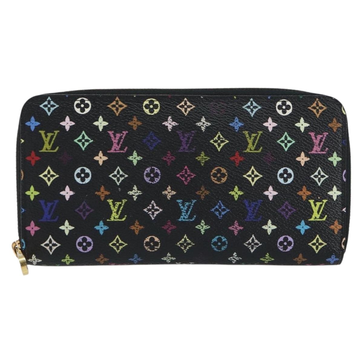 LOUIS VUITTON Monogram Multicolor Zippy Wallet Wallet Black M60243 Auth ka679
