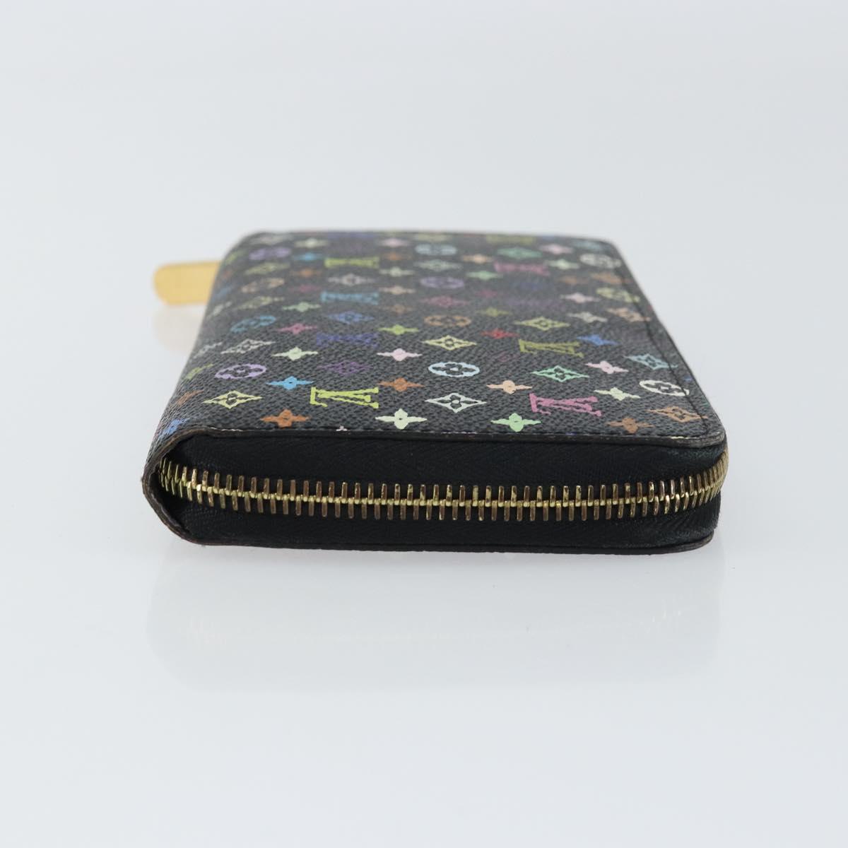 LOUIS VUITTON Monogram Multicolor Zippy Wallet Wallet Black M60243 Auth ka679