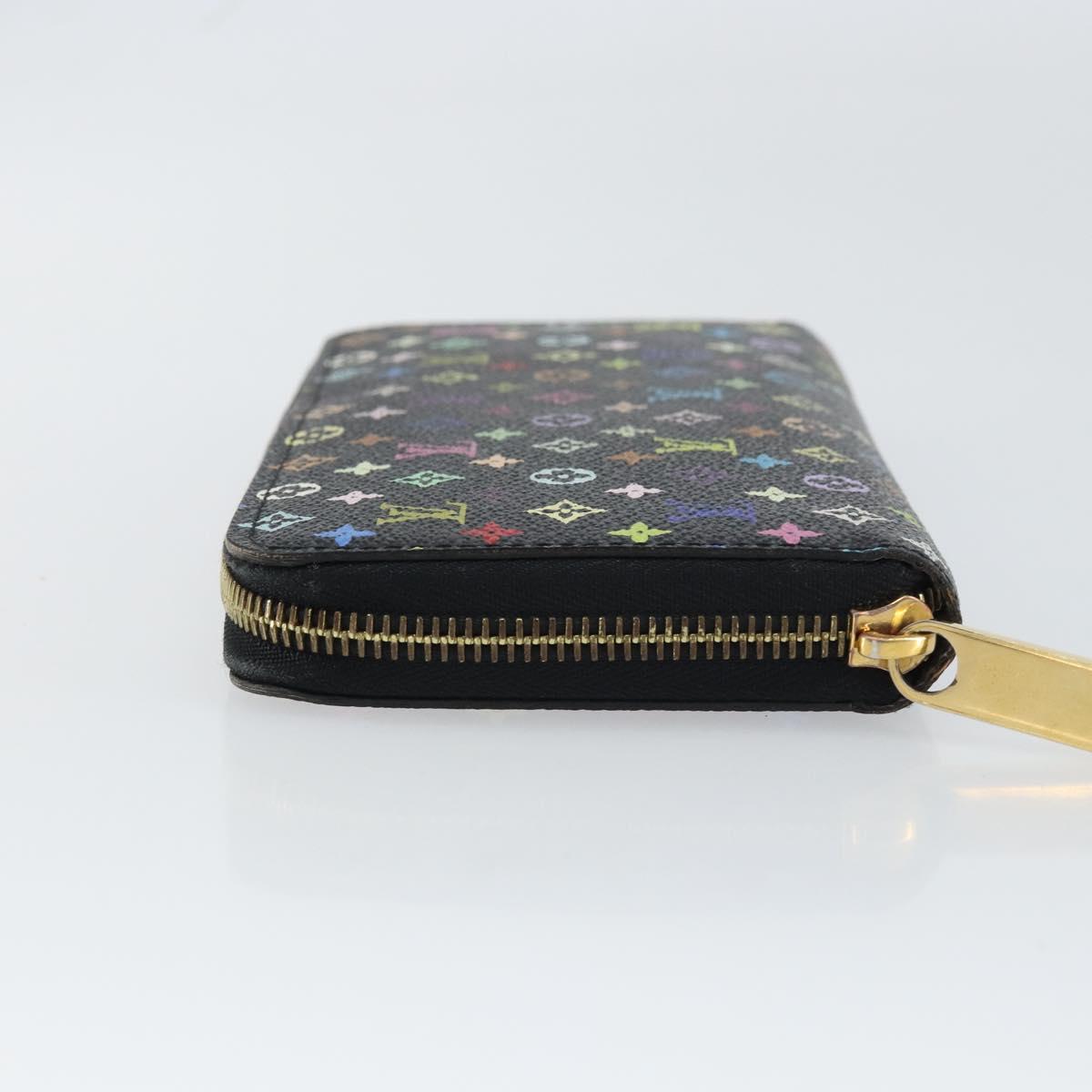 LOUIS VUITTON Monogram Multicolor Zippy Wallet Wallet Black M60243 Auth ka679