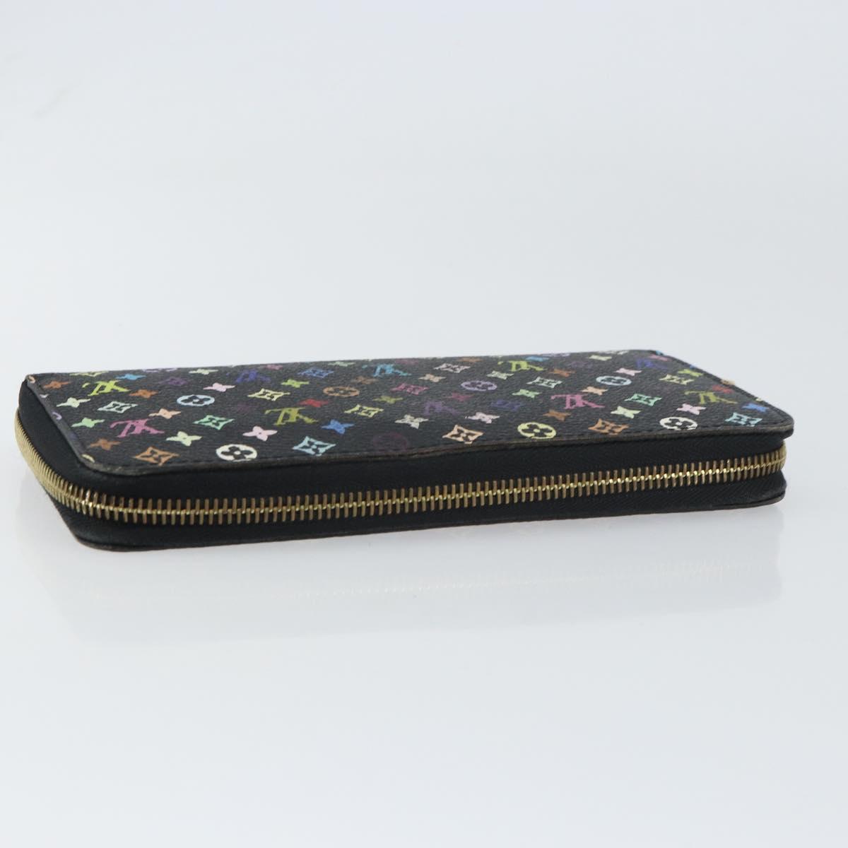 LOUIS VUITTON Monogram Multicolor Zippy Wallet Wallet Black M60243 Auth ka679
