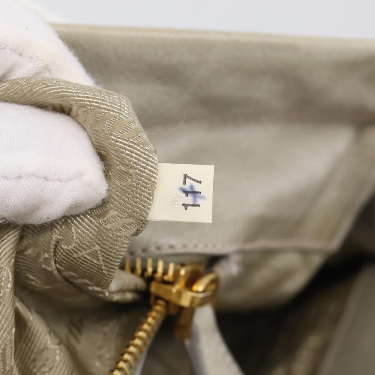 PRADA Hand Bag Leather 2way Beige Gold Auth ka6793A