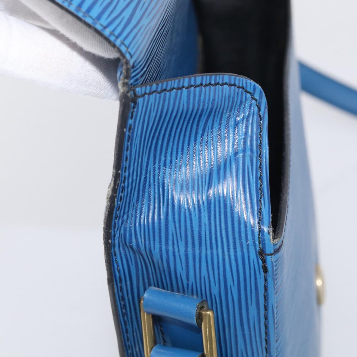 LOUIS VUITTON Epi Saint Cloud GM Shoulder Bag Toledo Blue M52195 LV Auth ka6795
