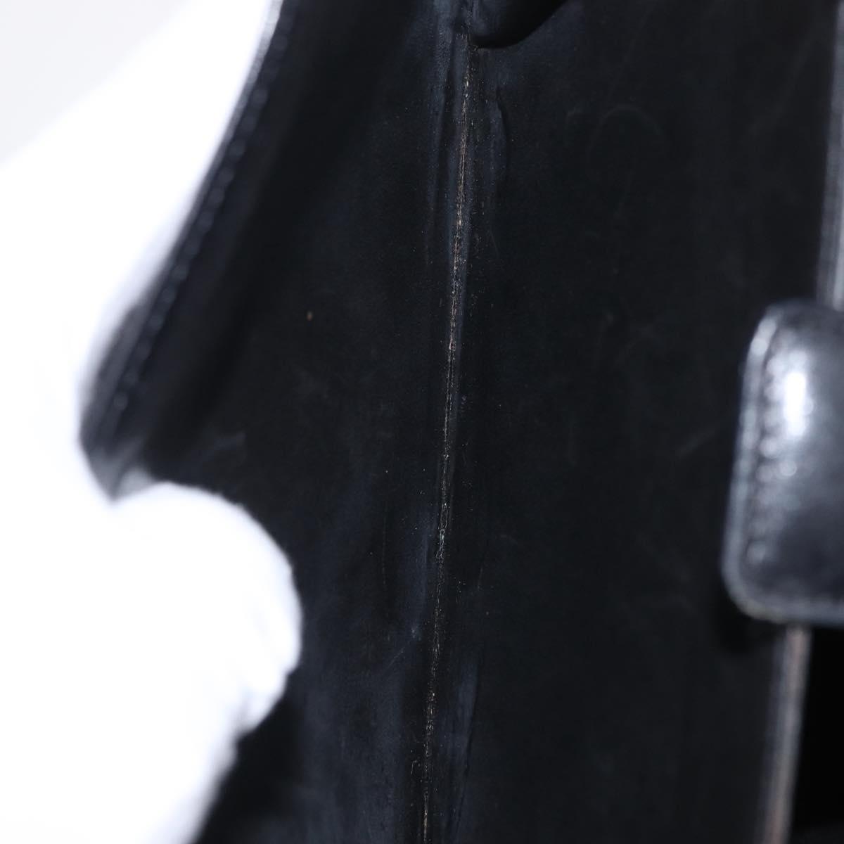 CELINE Horse Carriage Shoulder Bag Leather Black Gold Auth ka6798