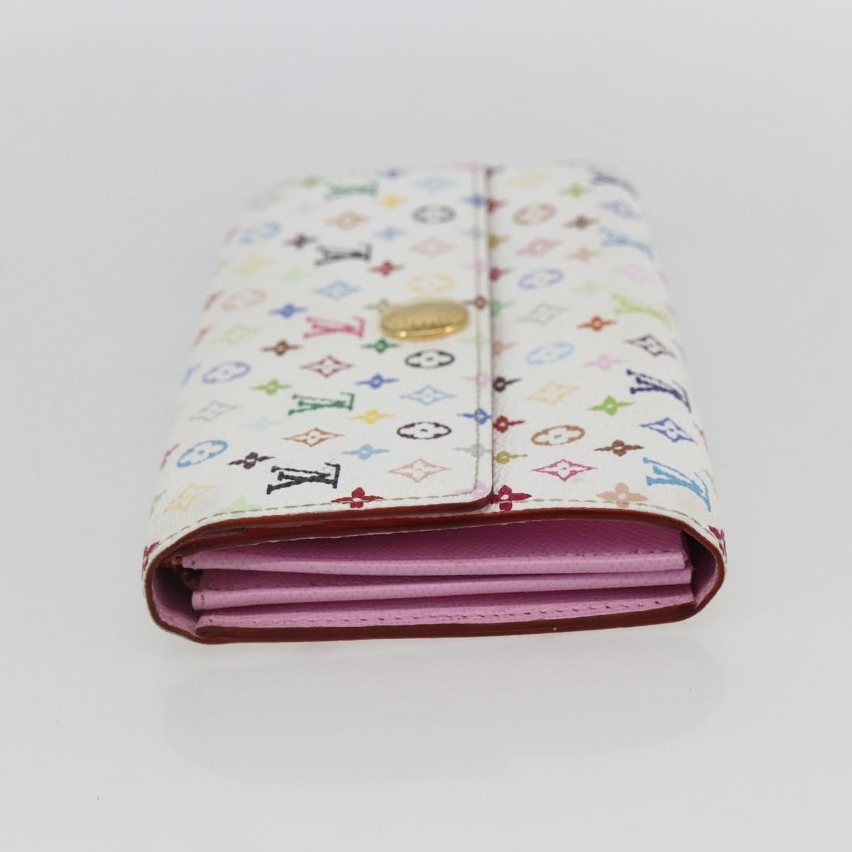 LOUIS VUITTON Multicolor Portefeuille Sarah Wallet White M93532 LV Auth ka680