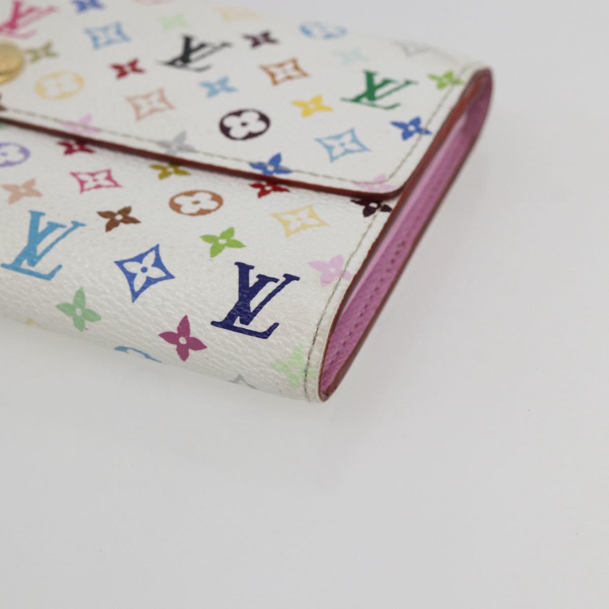 LOUIS VUITTON Multicolor Portefeuille Sarah Wallet White M93532 LV Auth ka680