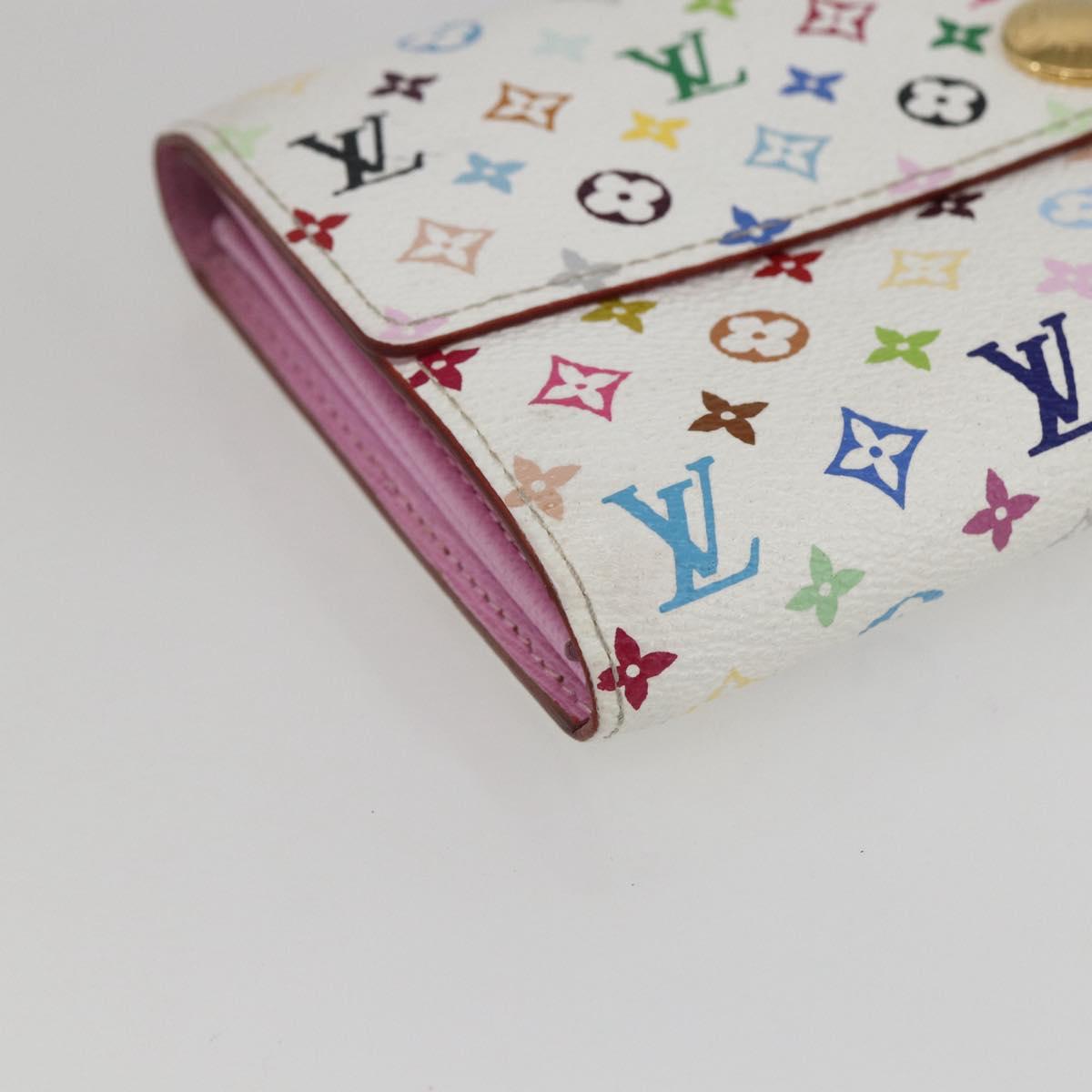 LOUIS VUITTON Multicolor Portefeuille Sarah Wallet White M93532 LV Auth ka680