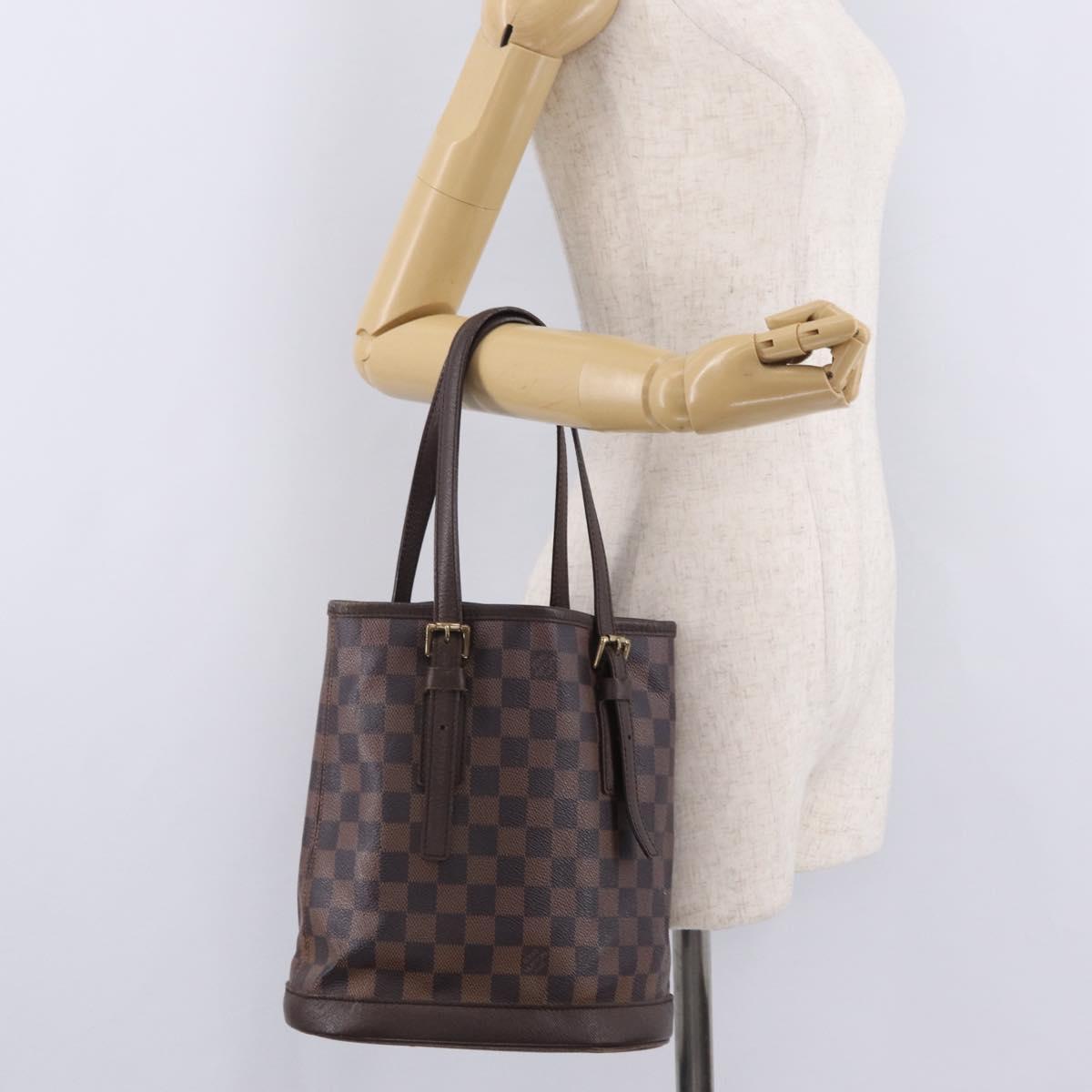 LOUIS VUITTON Damier Ebene Marais Shoulder Bag N42240 LV Auth ka6804