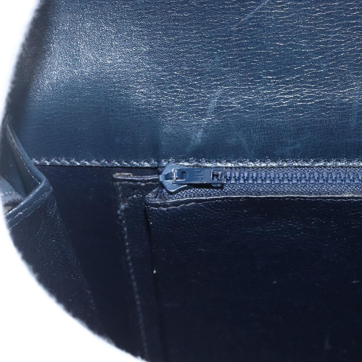 GUCCI GG Supreme Sherry Line Shoulder Bag PVC Navy Gold Auth ka681