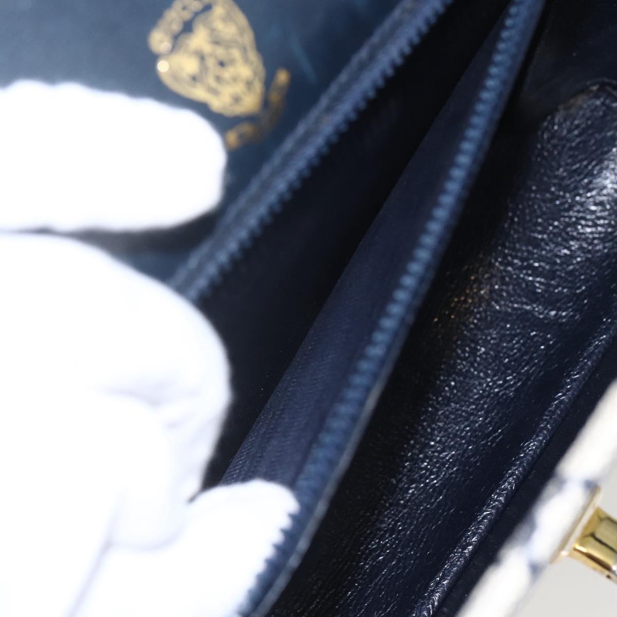 GUCCI GG Supreme Sherry Line Shoulder Bag PVC Navy Gold Auth ka681