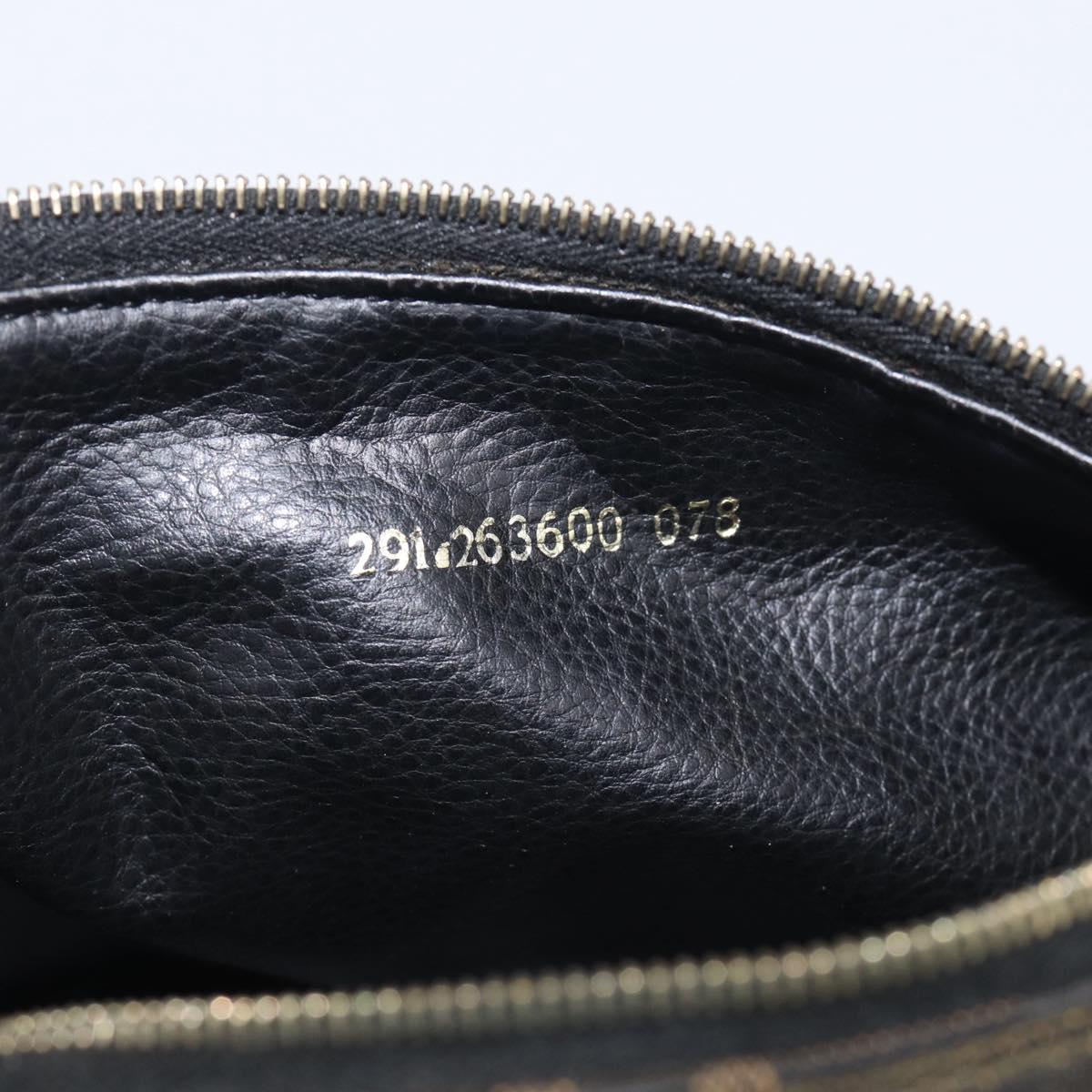 FENDI Zucca Canvas Vanity Hand Bag Black Brown Auth ka6813