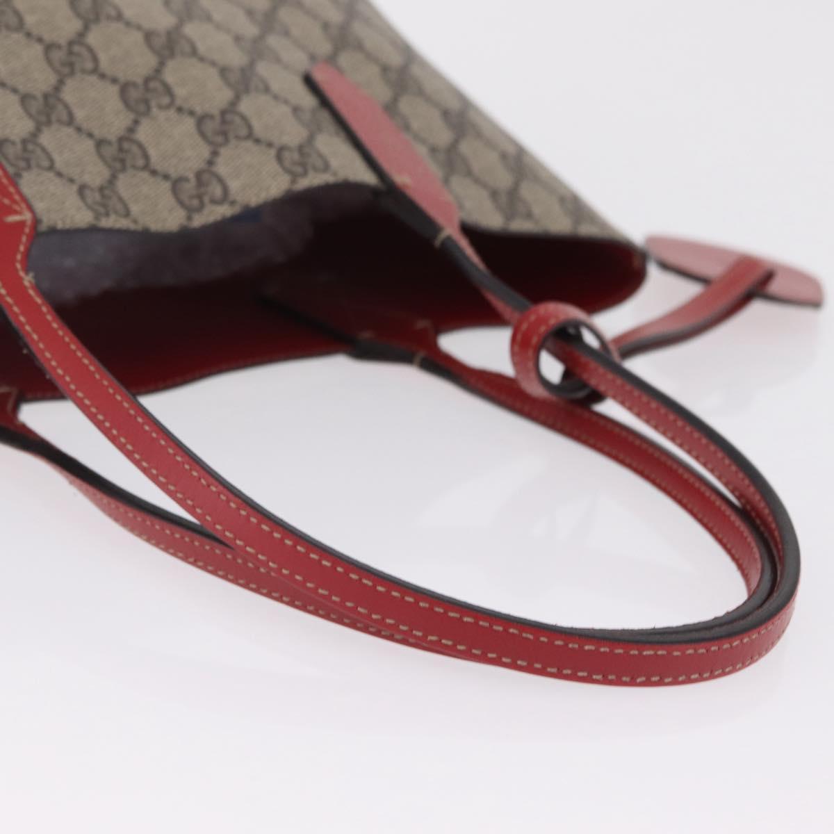 GUCCI GG Supreme Tote Bag PVC Beige 372618 Auth ka6814