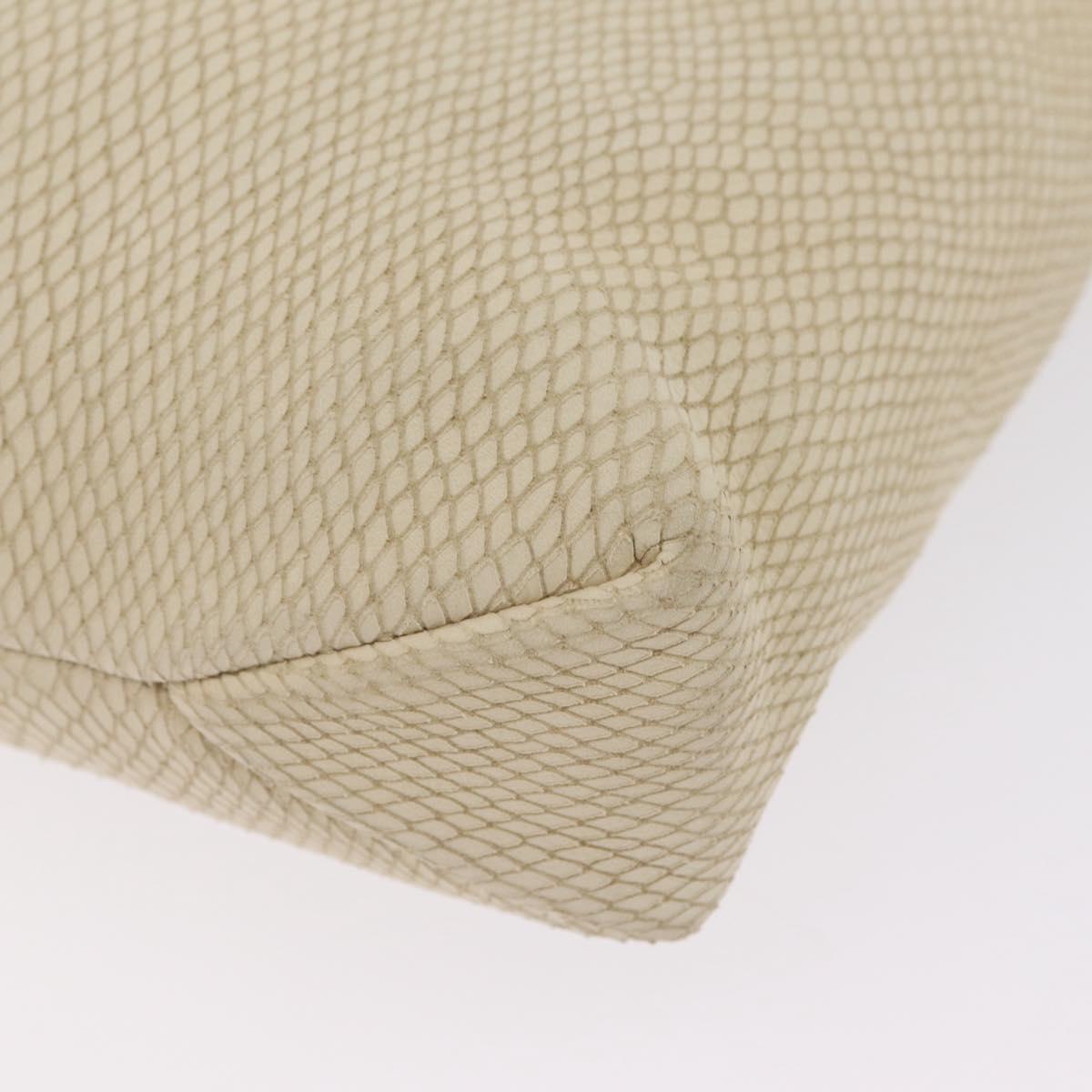 LOEWE Shoulder Bag Suede Ivory Gold Auth ka6822