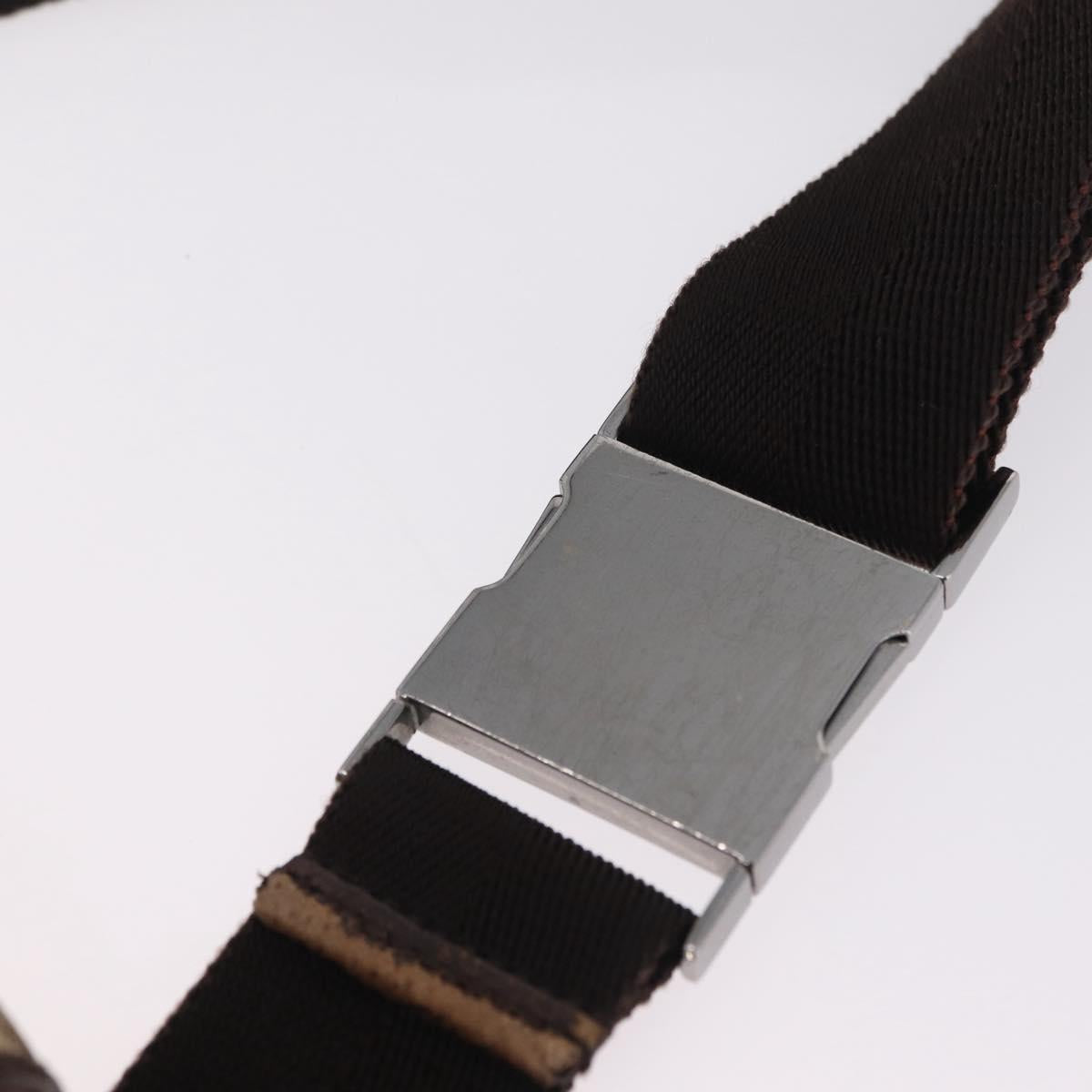 GUCCI GG Canvas Waist bag Beige Silver 92543 Auth ka6823