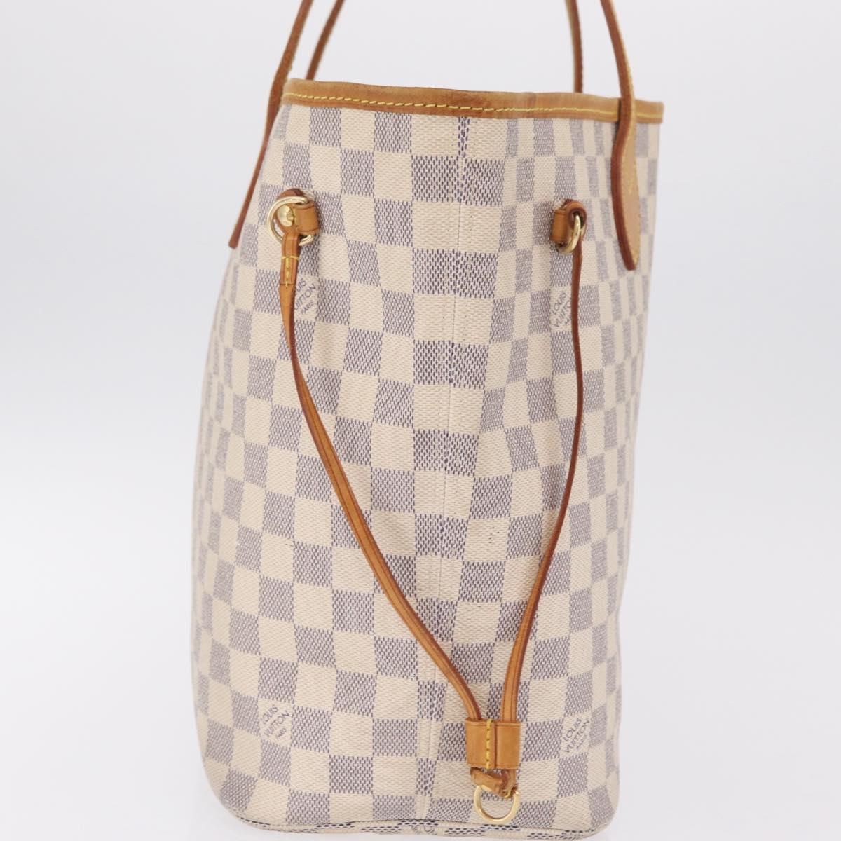 LOUIS VUITTON Damier Azur Neverfull MM Tote Bag N41605 LV Auth ka6831