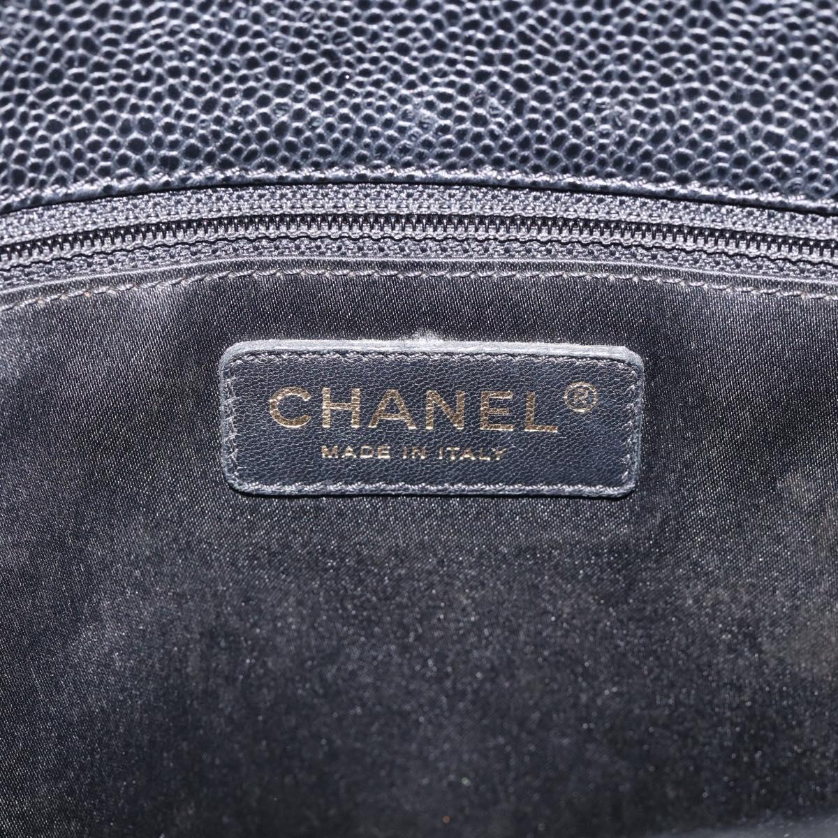 CHANEL GST Matelasse Chain Tote Bag Caviar Skin Black Gold CC Auth ka6843SAM
