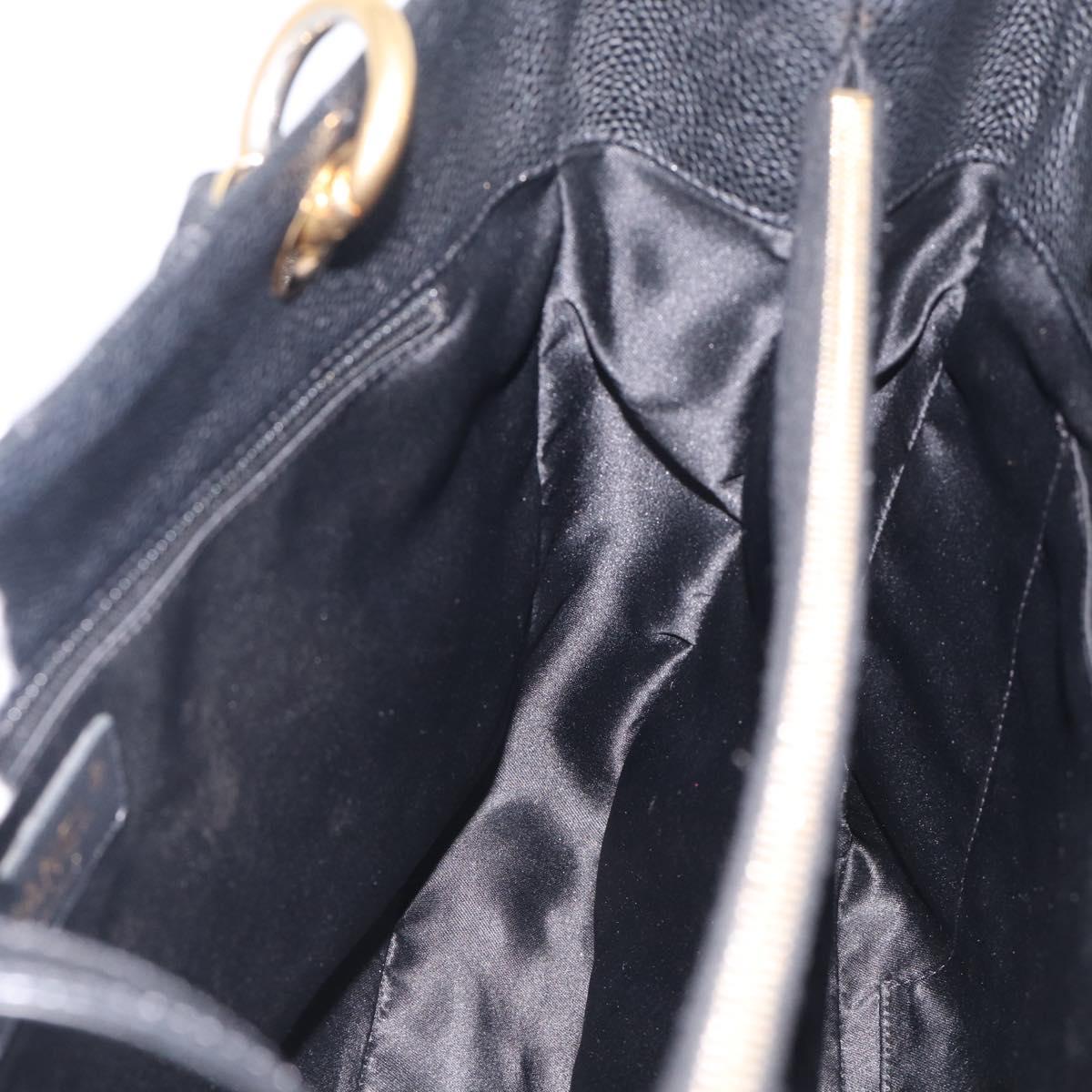 CHANEL GST Matelasse Chain Tote Bag Caviar Skin Black Gold CC Auth ka6843SAM