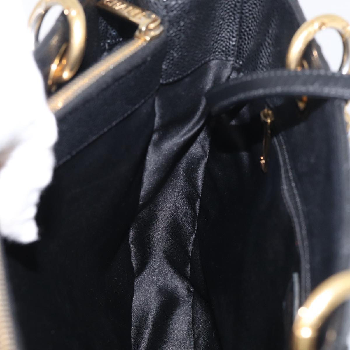CHANEL GST Matelasse Chain Tote Bag Caviar Skin Black Gold CC Auth ka6843SAM
