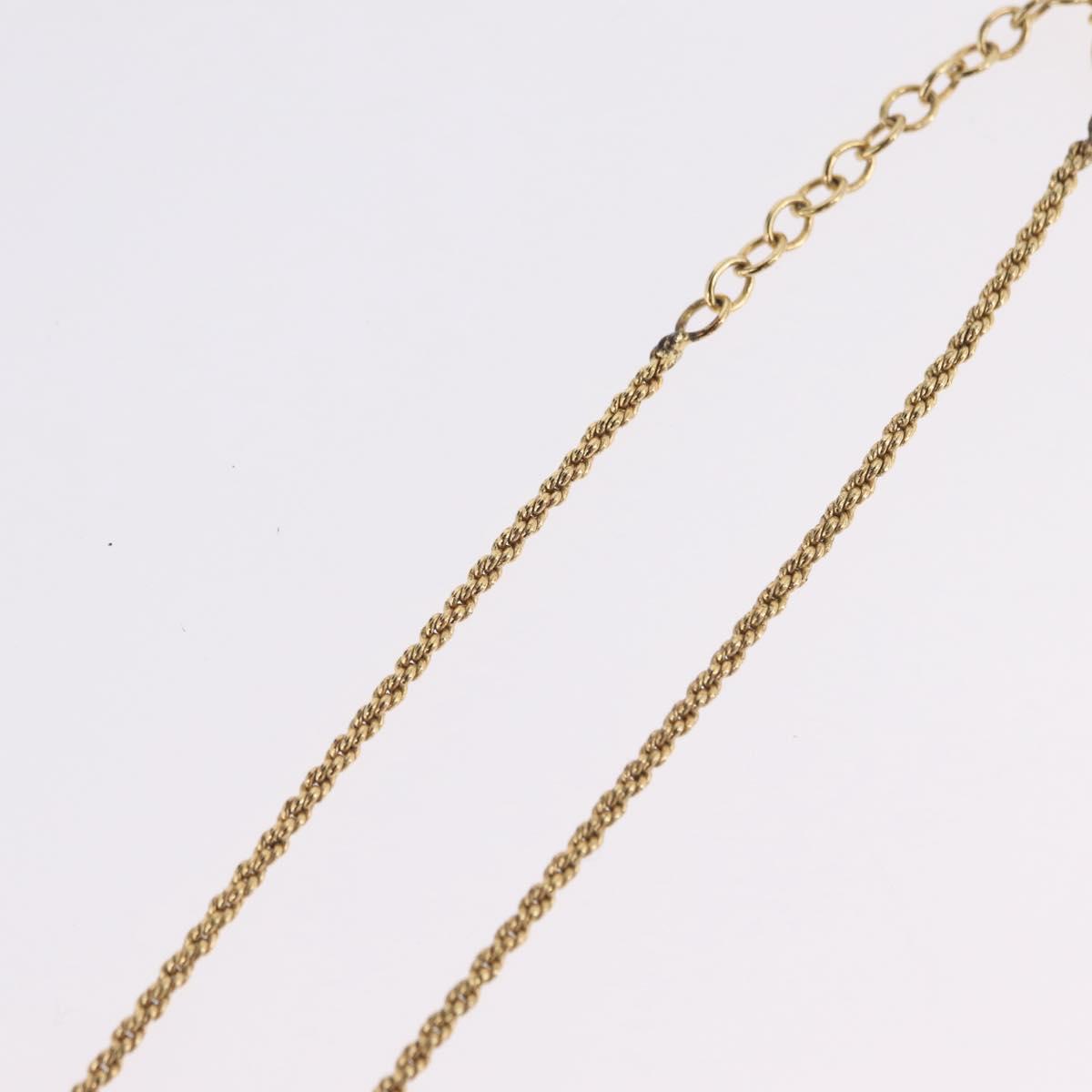 Christian Dior Rhinestone Necklace metal Gold Tone Auth ka6848