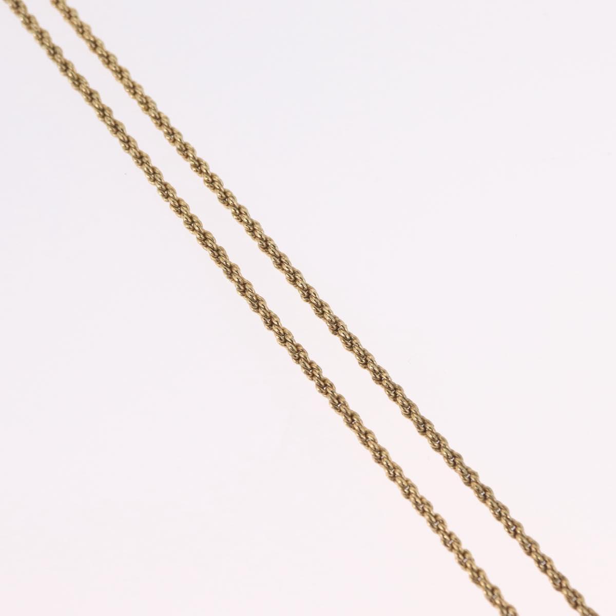 Christian Dior Rhinestone Necklace metal Gold Tone Auth ka6848
