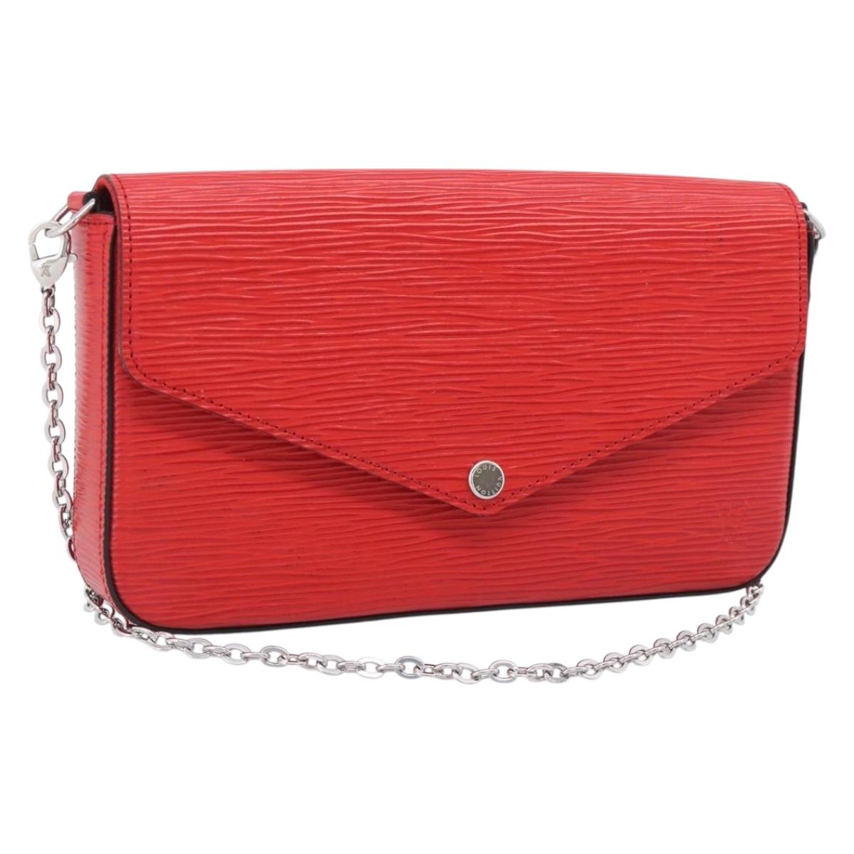 LOUIS VUITTON Epi Wallet Pochette Felice Shoulder Bag Red M41559 LV Auth ka6851V