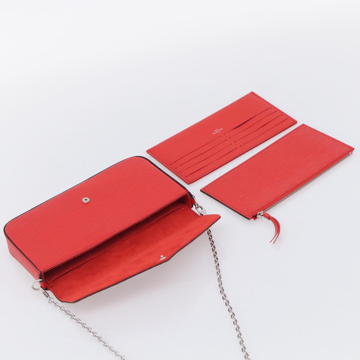 LOUIS VUITTON Epi Wallet Pochette Felice Shoulder Bag Red M41559 LV Auth ka6851V