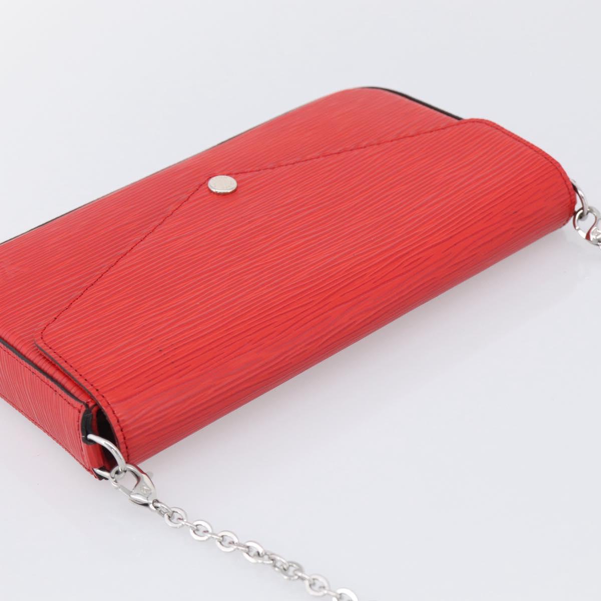 LOUIS VUITTON Epi Wallet Pochette Felice Shoulder Bag Red M41559 LV Auth ka6851V