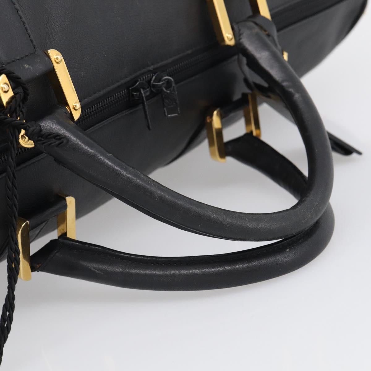 LOEWE Boston Bag Leather Black Gold Auth ka6852
