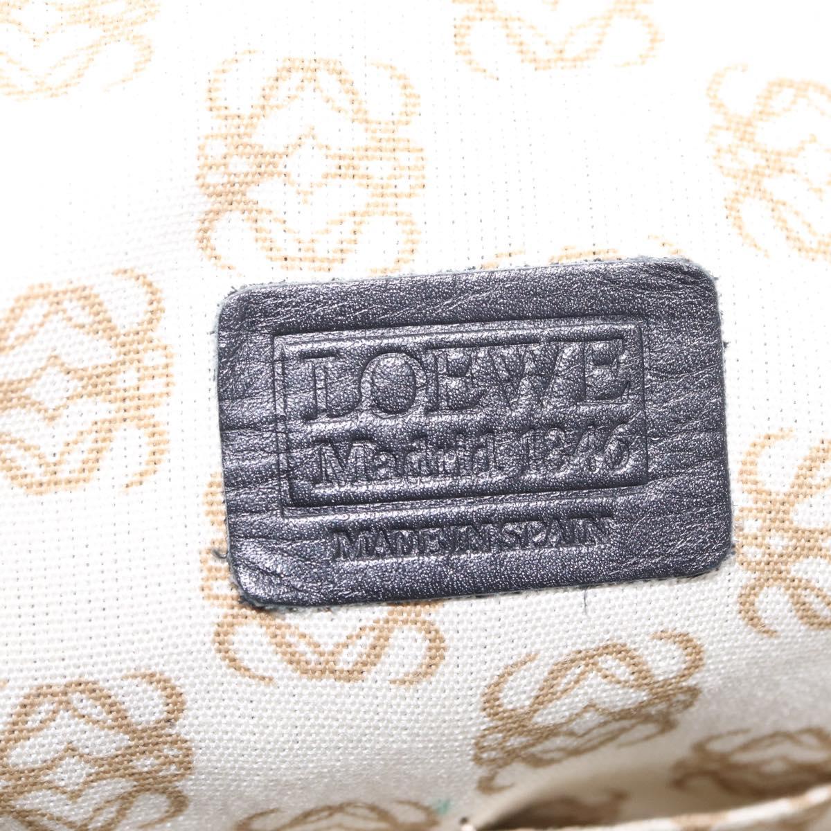 LOEWE Tote Bag Leather Black Gold Auth ka6853