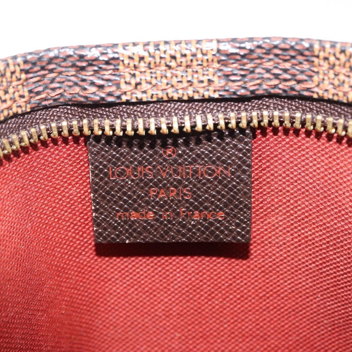 LOUIS VUITTON Damier Ebene Trousse Makeup Pouch N51982 LV Auth ka6856