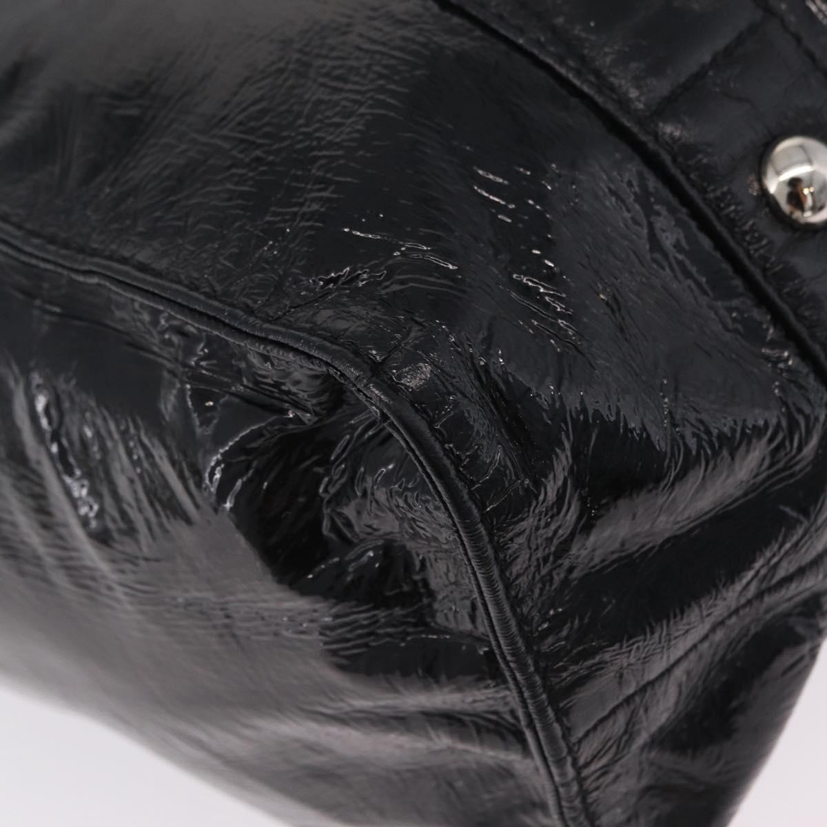 Miu Miu Hand Bag Patent leather Black Silver Auth ka6857A