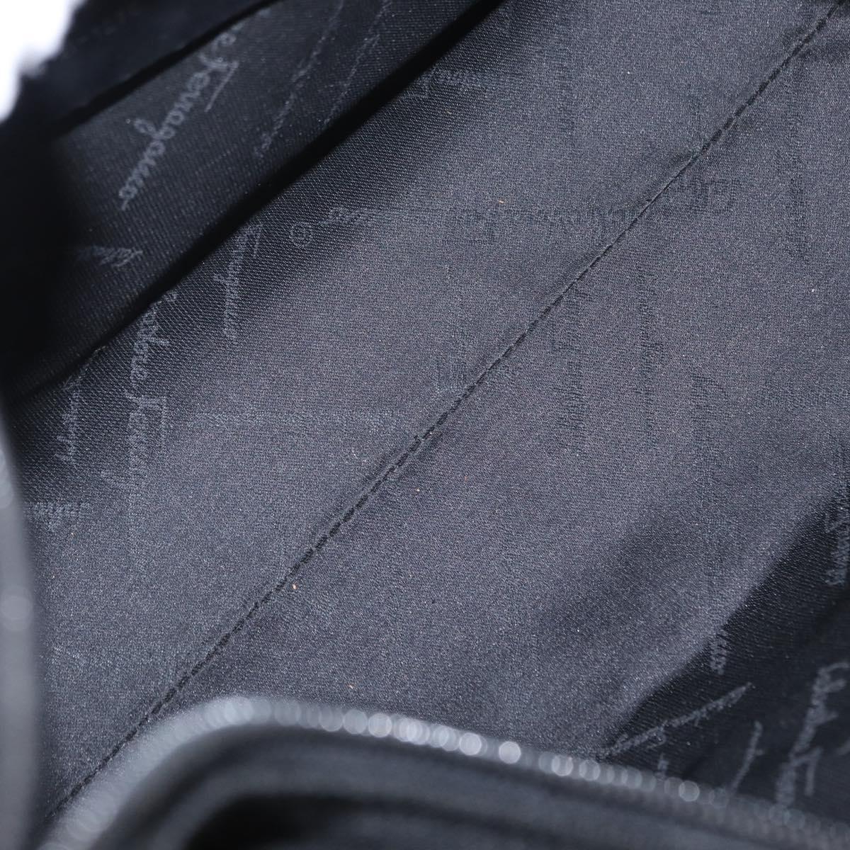 Salvatore Ferragamo Vala Shoulder Bag Nylon Black Silver Auth ka686