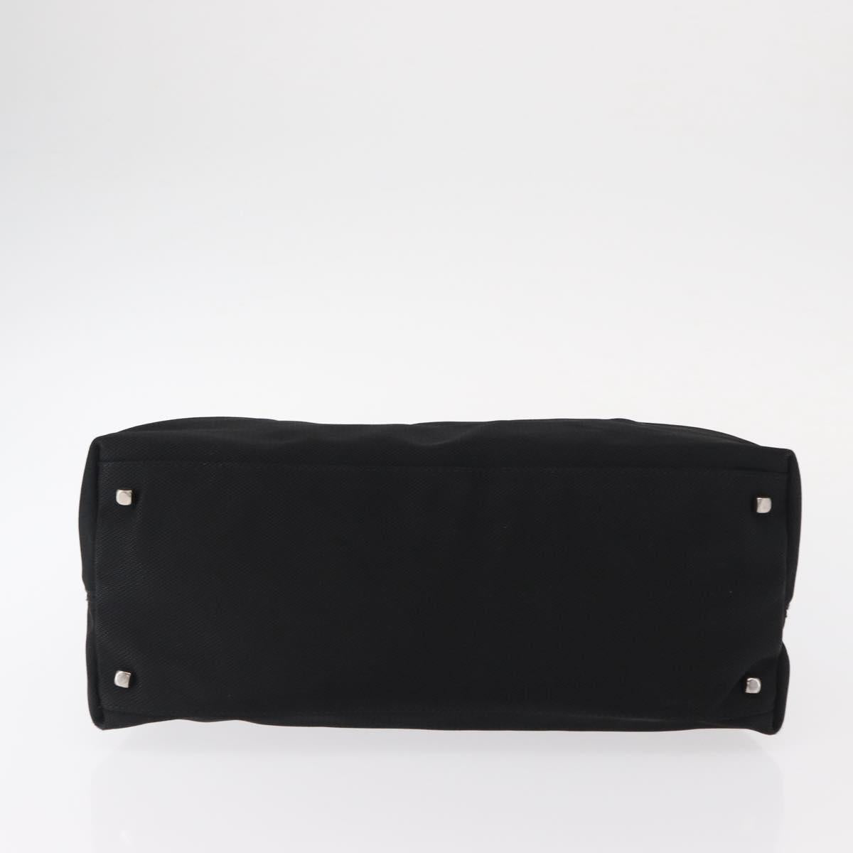 Salvatore Ferragamo Vala Shoulder Bag Nylon Black Silver Auth ka686