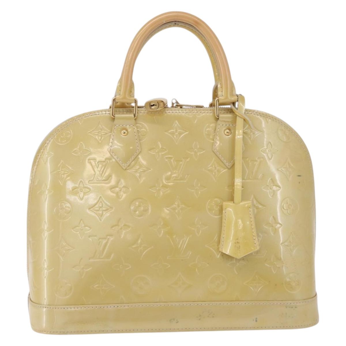 LOUIS VUITTON Monogram Vernis Alma PM Hand Bag Broncorail M91445 LV Auth ka6864
