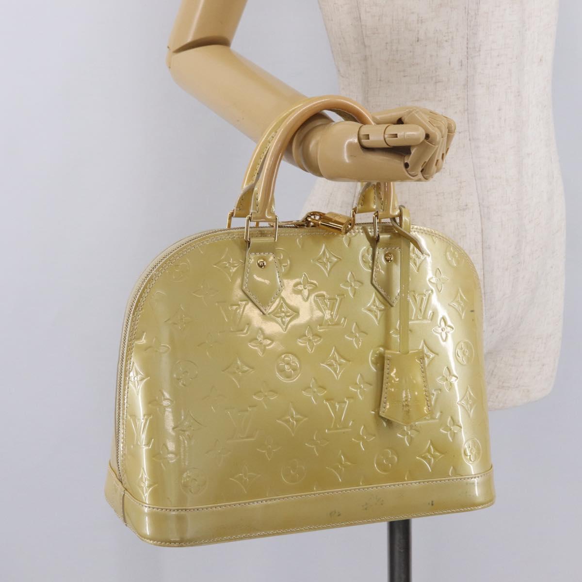 LOUIS VUITTON Monogram Vernis Alma PM Hand Bag Broncorail M91445 LV Auth ka6864