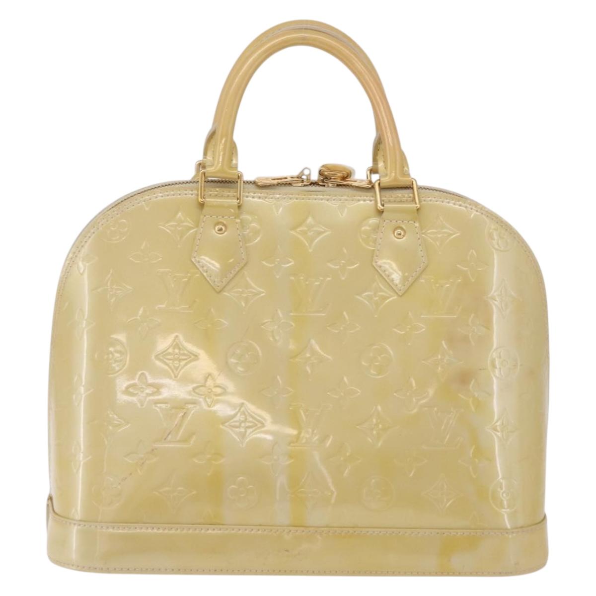 LOUIS VUITTON Monogram Vernis Alma PM Hand Bag Broncorail M91445 LV Auth ka6864