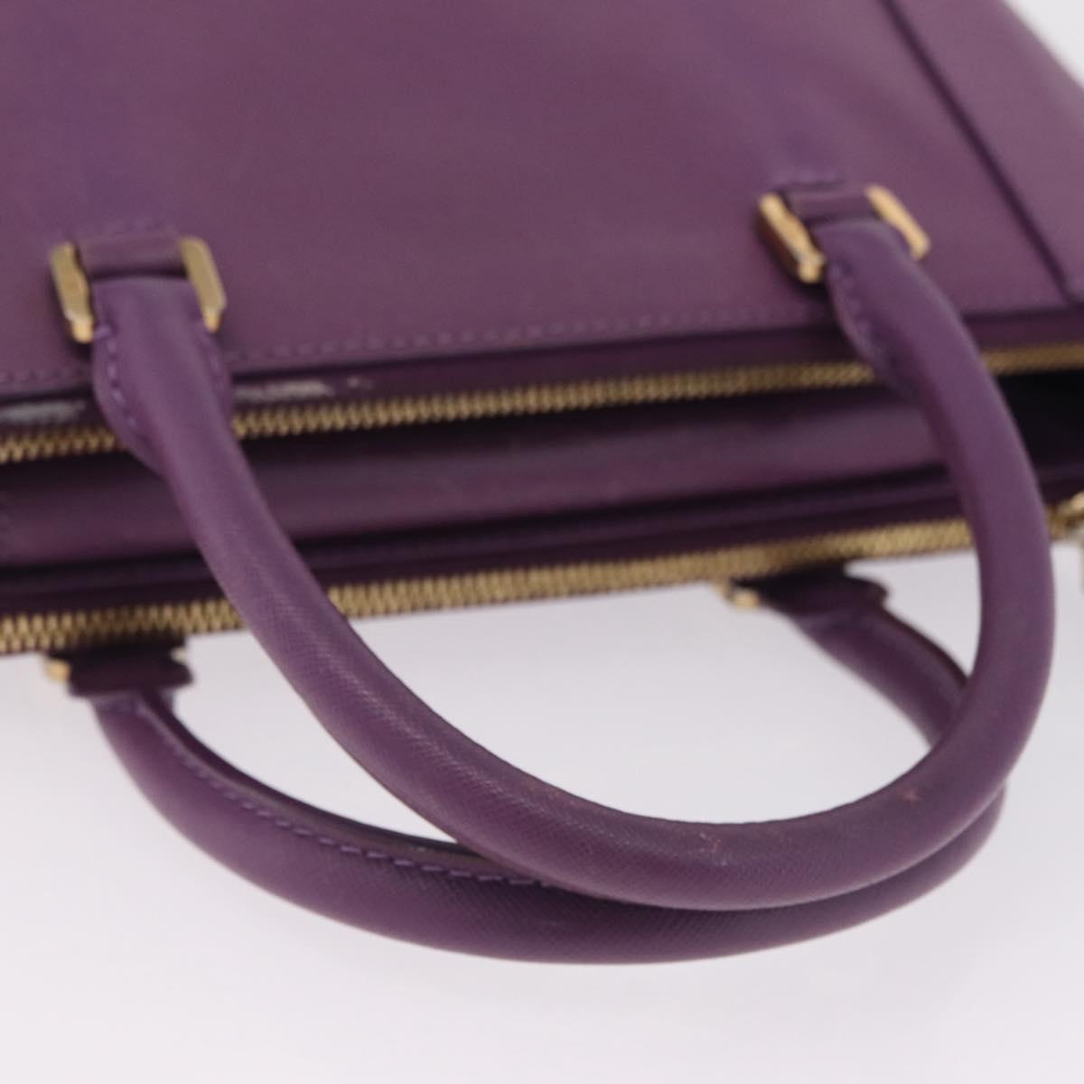 MCM Hand Bag Leather 2way Purple Gold Auth ka6869