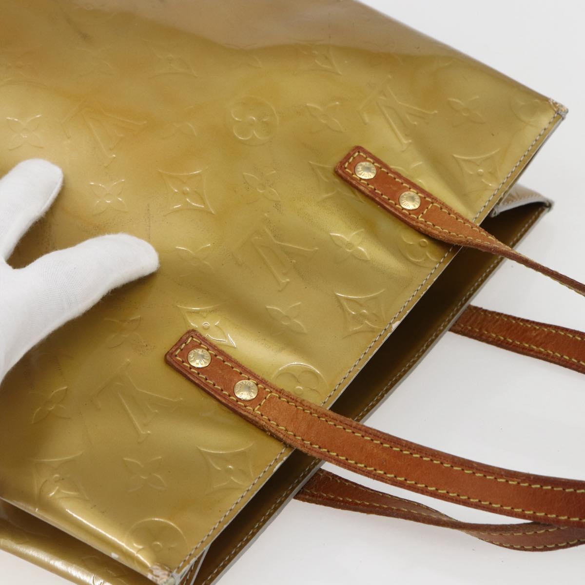 LOUIS VUITTON Monogram Vernis Reade MM Hand Bag Gris M91142 LV Auth ka687