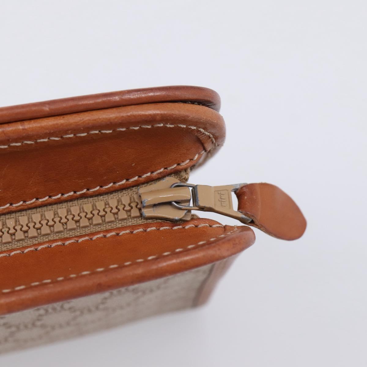 CELINE Macadam Canvas Clutch Bag PVC Beige Gold Auth ka6872