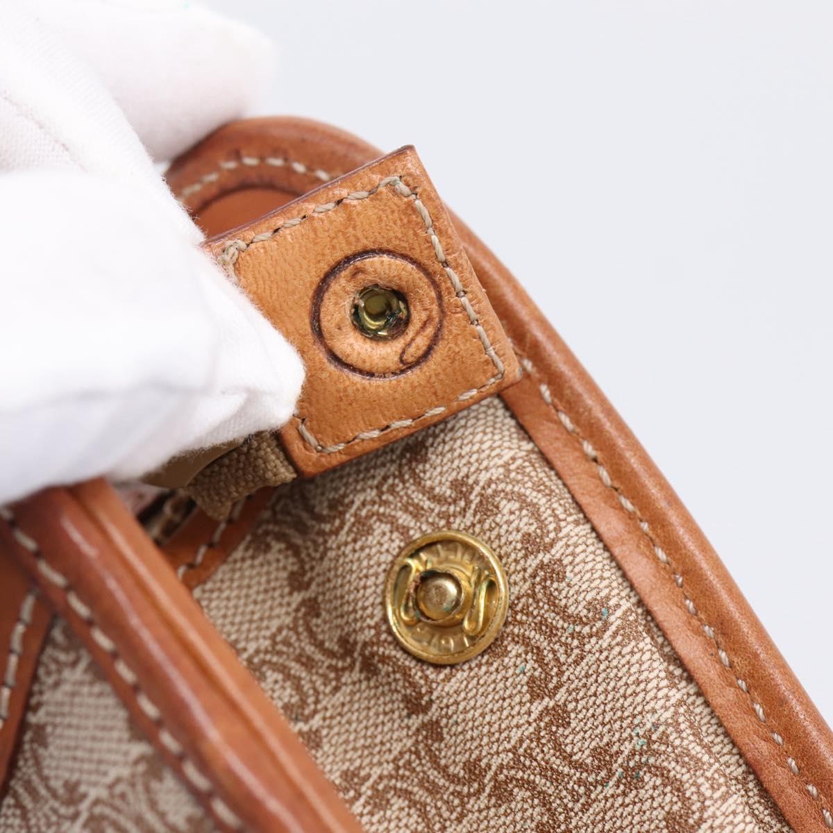 CELINE Macadam Canvas Clutch Bag PVC Beige Gold Auth ka6872