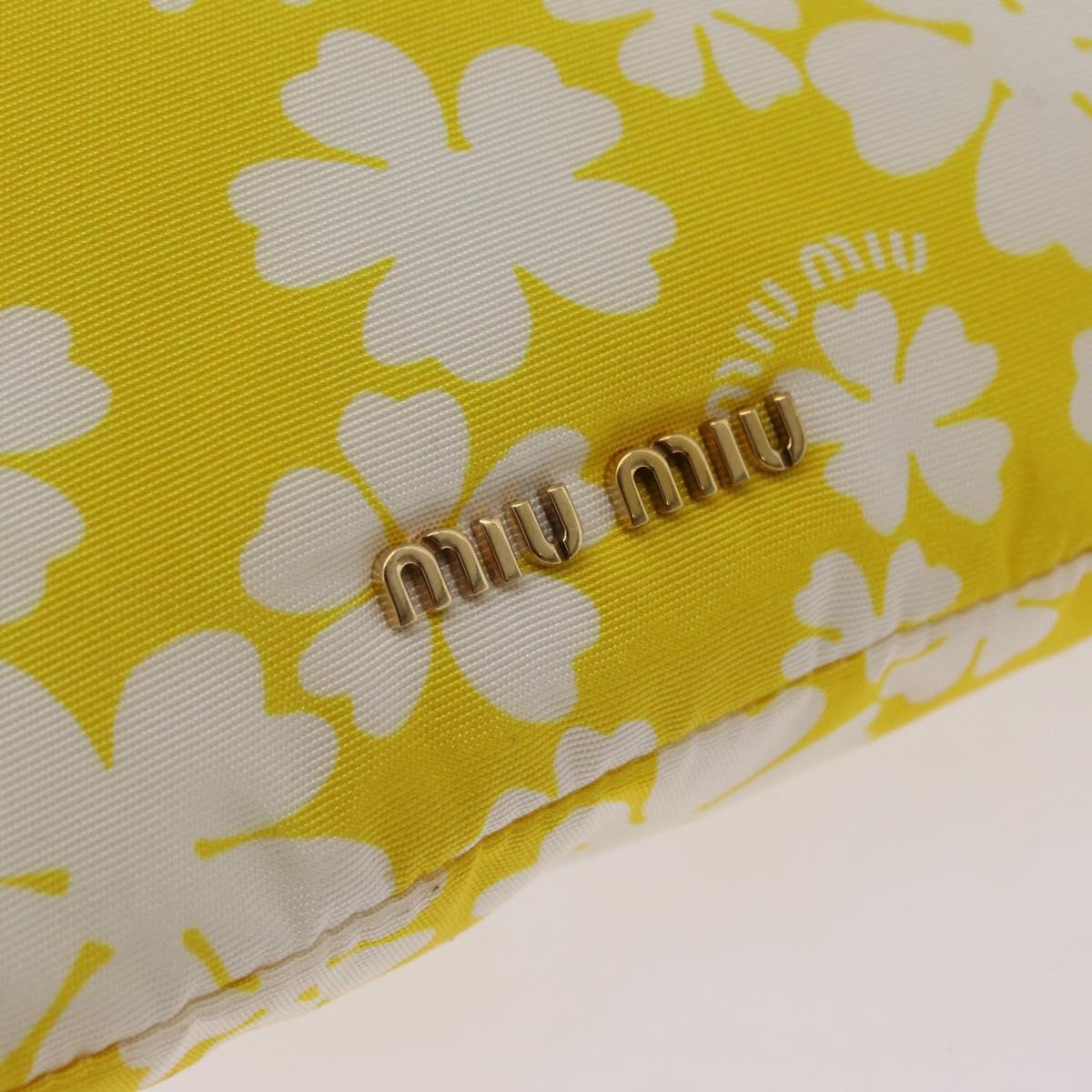 Miu Miu Purse Pouch Nylon Yellow Auth ka6874A