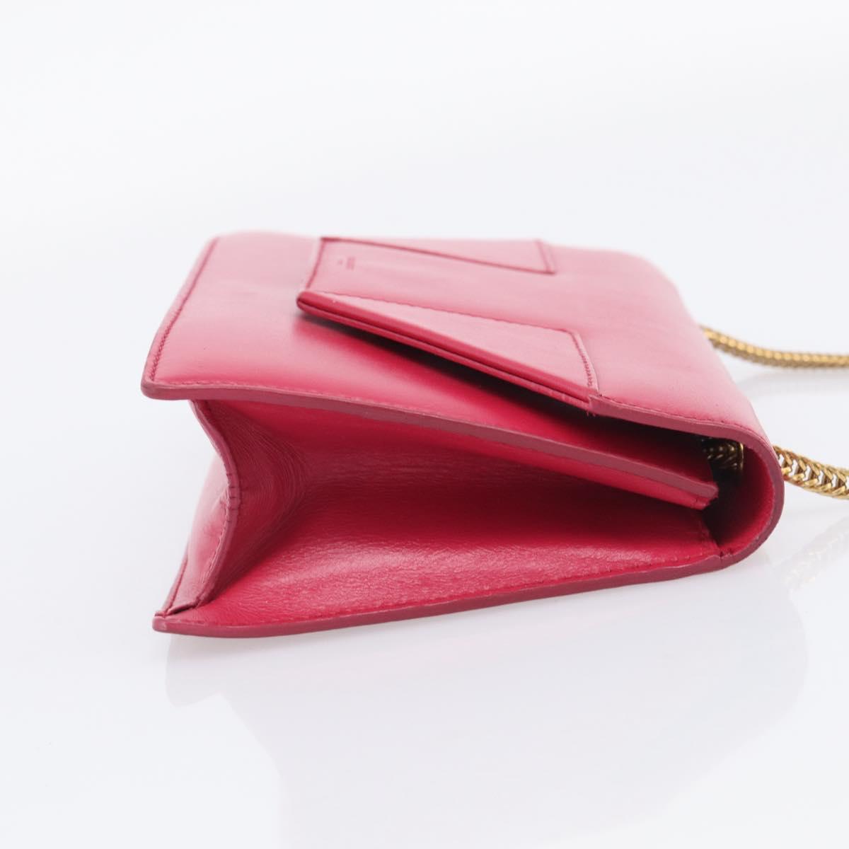 Saint Laurent Betty Chain Shoulder Bag Leather Pink Gold 314516 Auth ka6878A