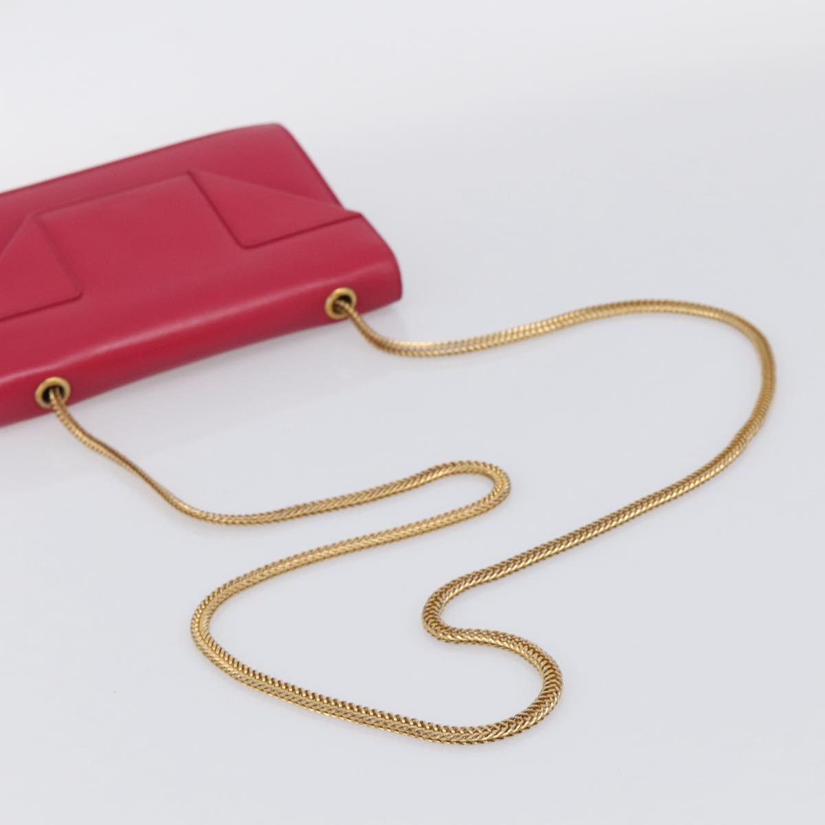 Saint Laurent Betty Chain Shoulder Bag Leather Pink Gold 314516 Auth ka6878A