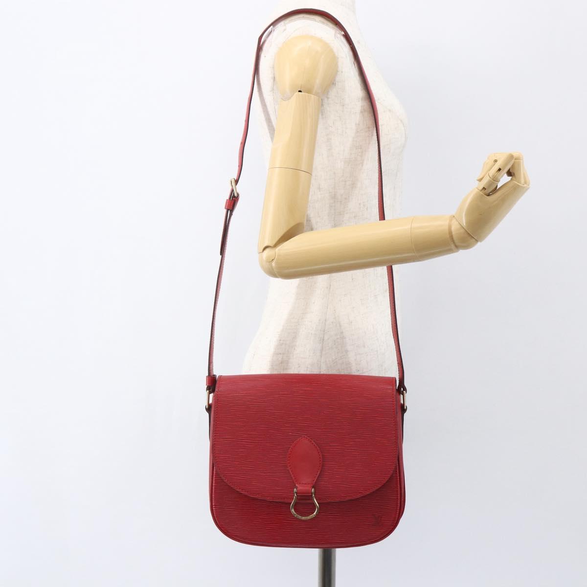 LOUIS VUITTON Epi Saint Cloud GM Shoulder Bag Red M52197 LV Auth ka688