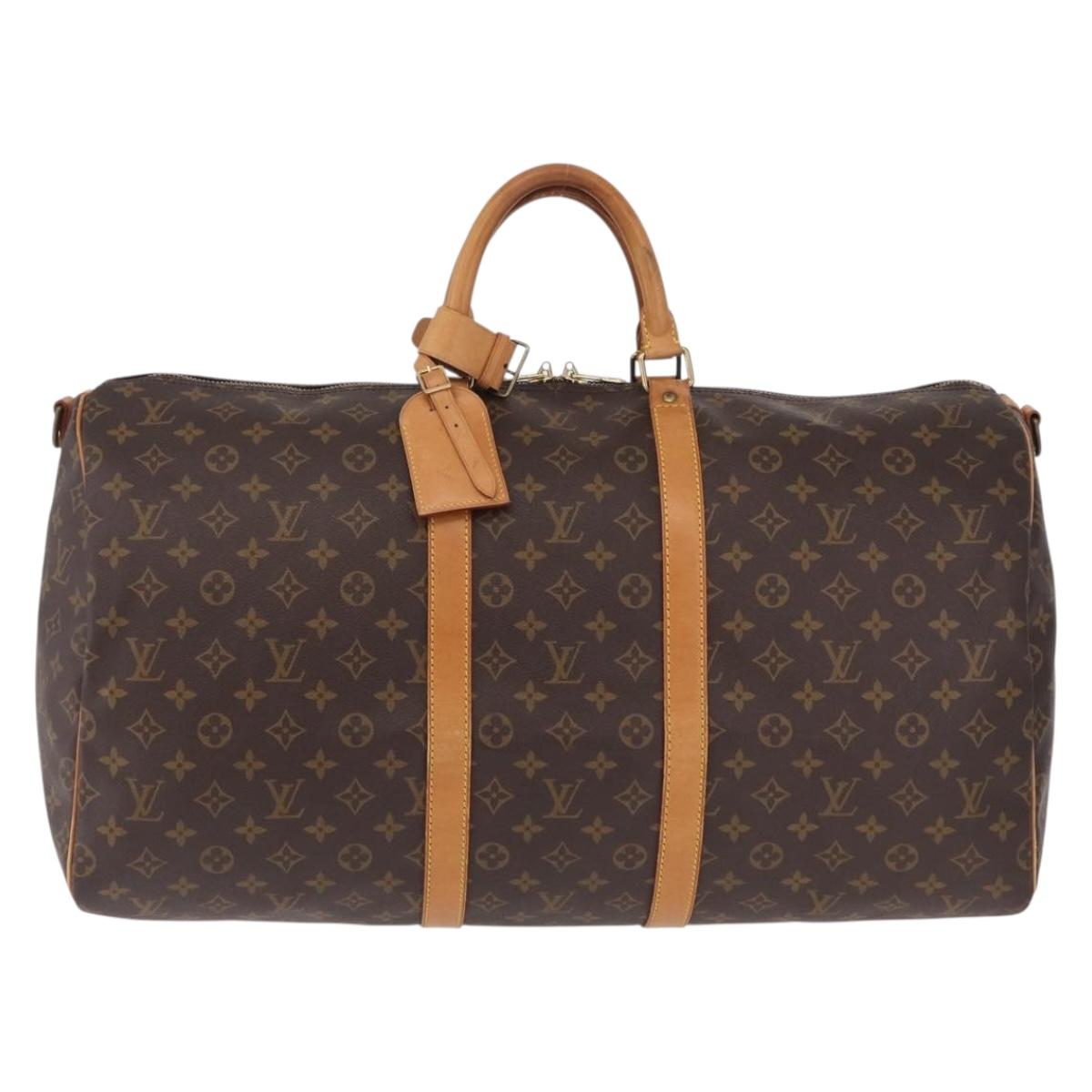 LOUIS VUITTON Monogram Keepall Bandouliere55 Boston Bag M41414 LV Auth ka6880