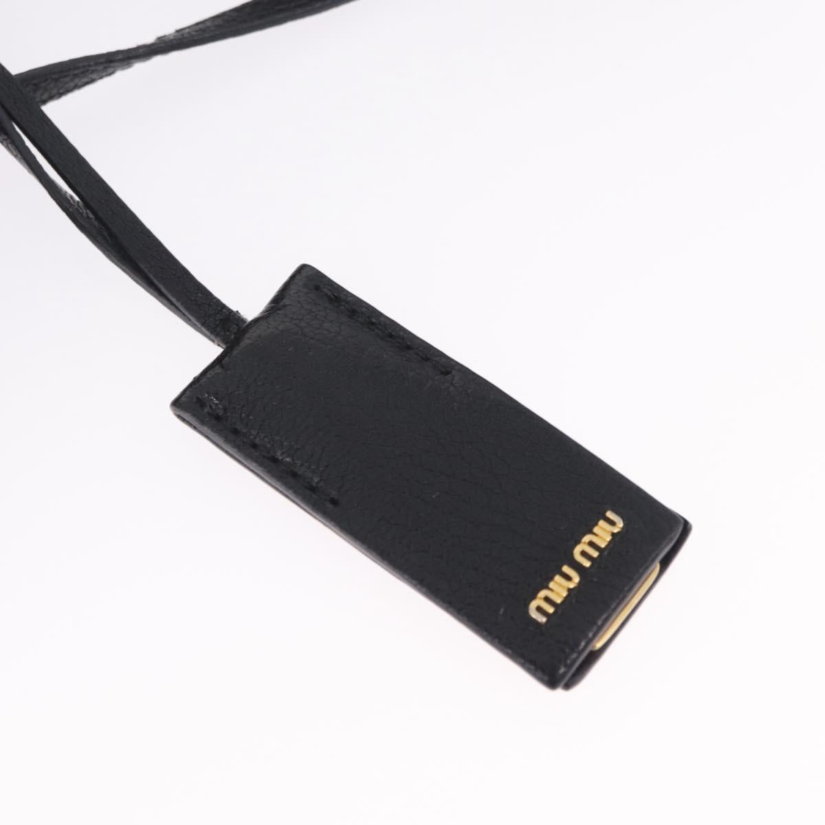 Miu Miu Tote Bag Leather Black Gold Auth ka6883V