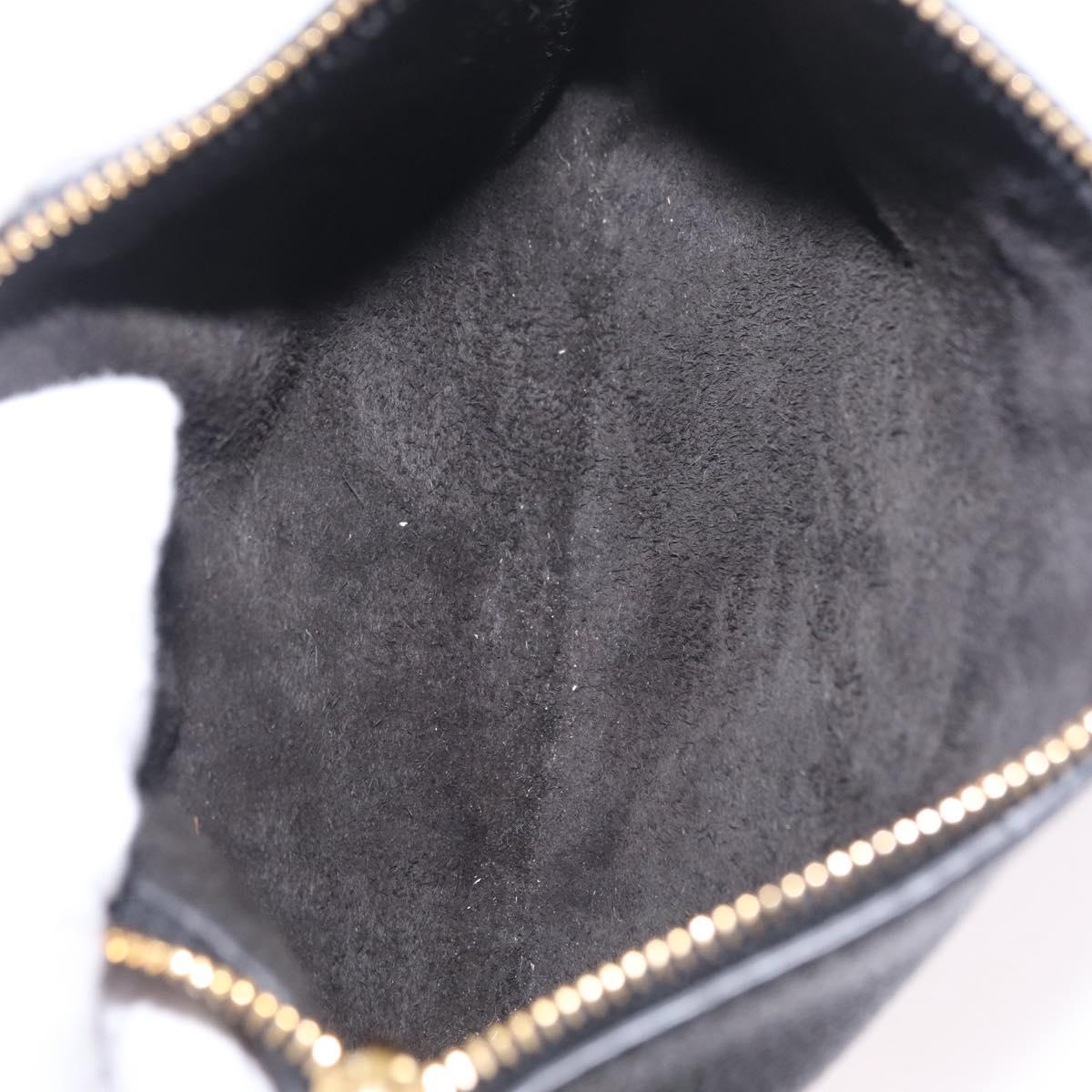 Miu Miu Tote Bag Leather Black Gold Auth ka6883V