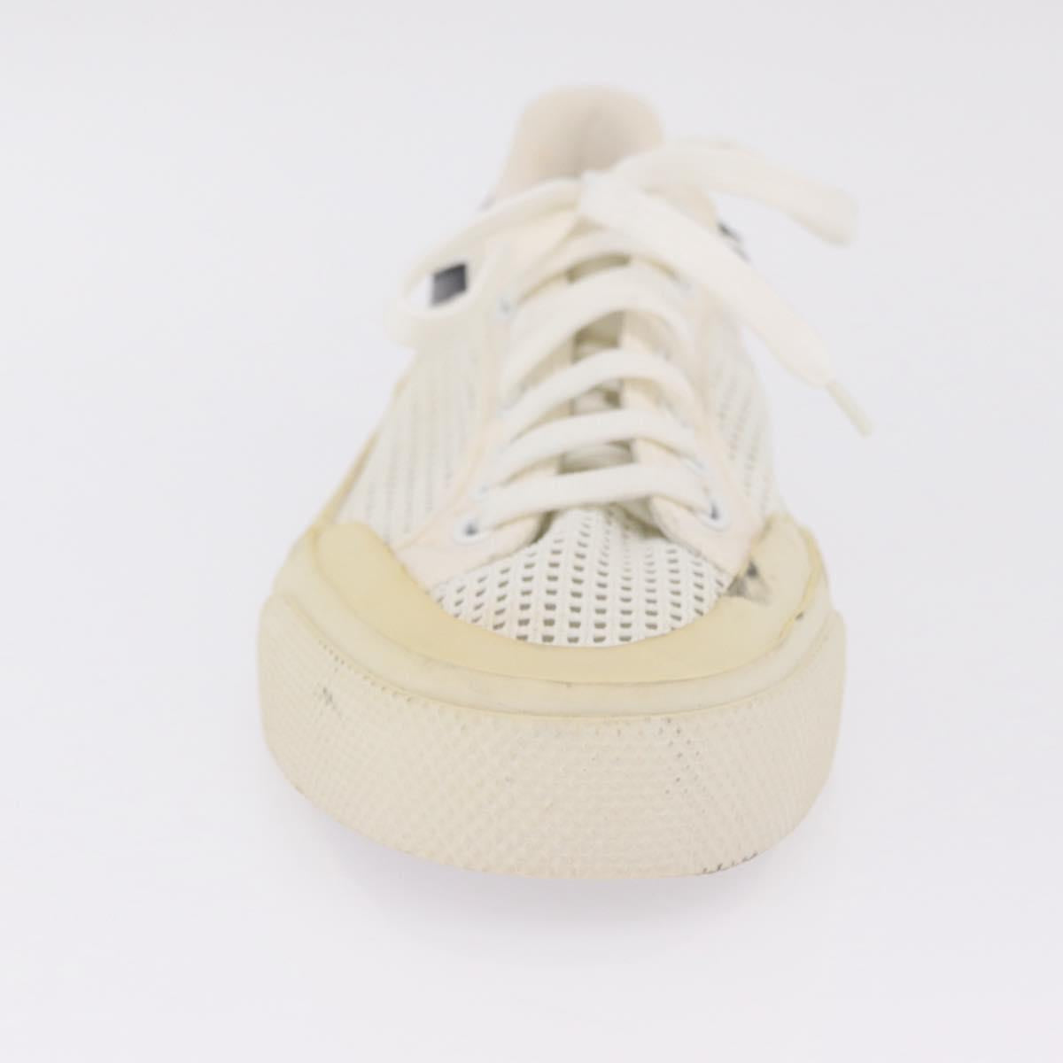 LOUIS VUITTON Sneakers Canvas Leather 7 White LV Auth ka6887