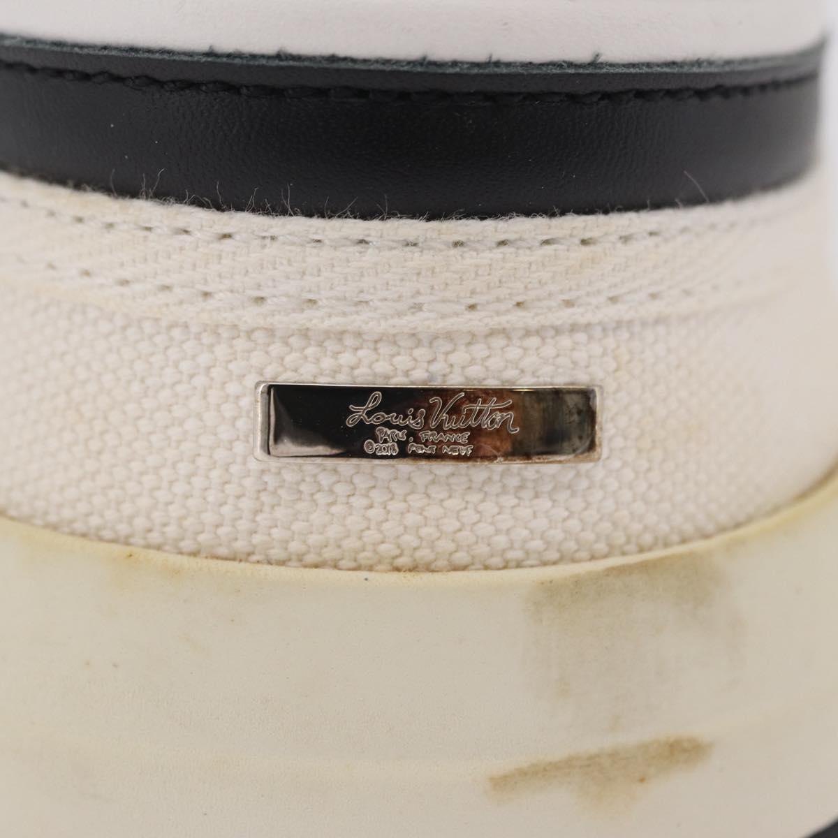 LOUIS VUITTON Sneakers Canvas Leather 7 White LV Auth ka6887