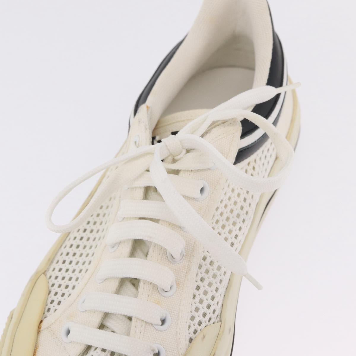 LOUIS VUITTON Sneakers Canvas Leather 7 White LV Auth ka6887